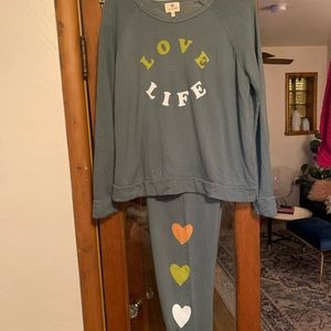 NWOT SUNDRY Anthropologie set joggers and sweatshirt size medium
